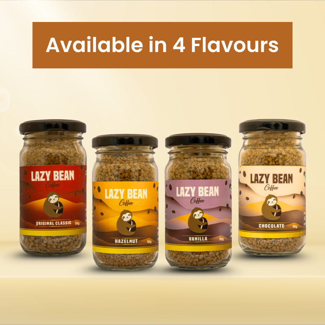 Lazy Bean Hazelnut Flavoured Instant Coffee (50g)