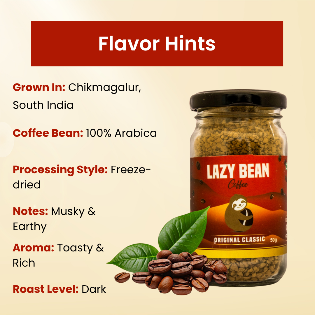 Lazy Bean Original Classic – Premium Instant Coffee (50g)
