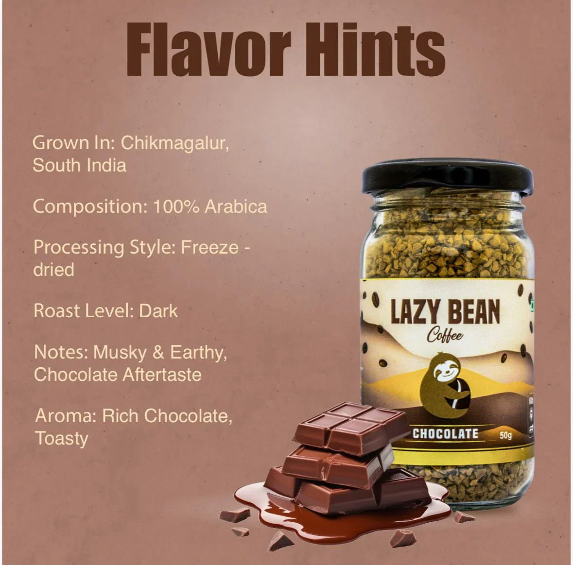 Lazy Bean Chocolate Flavoured Instant Coffee (50g)