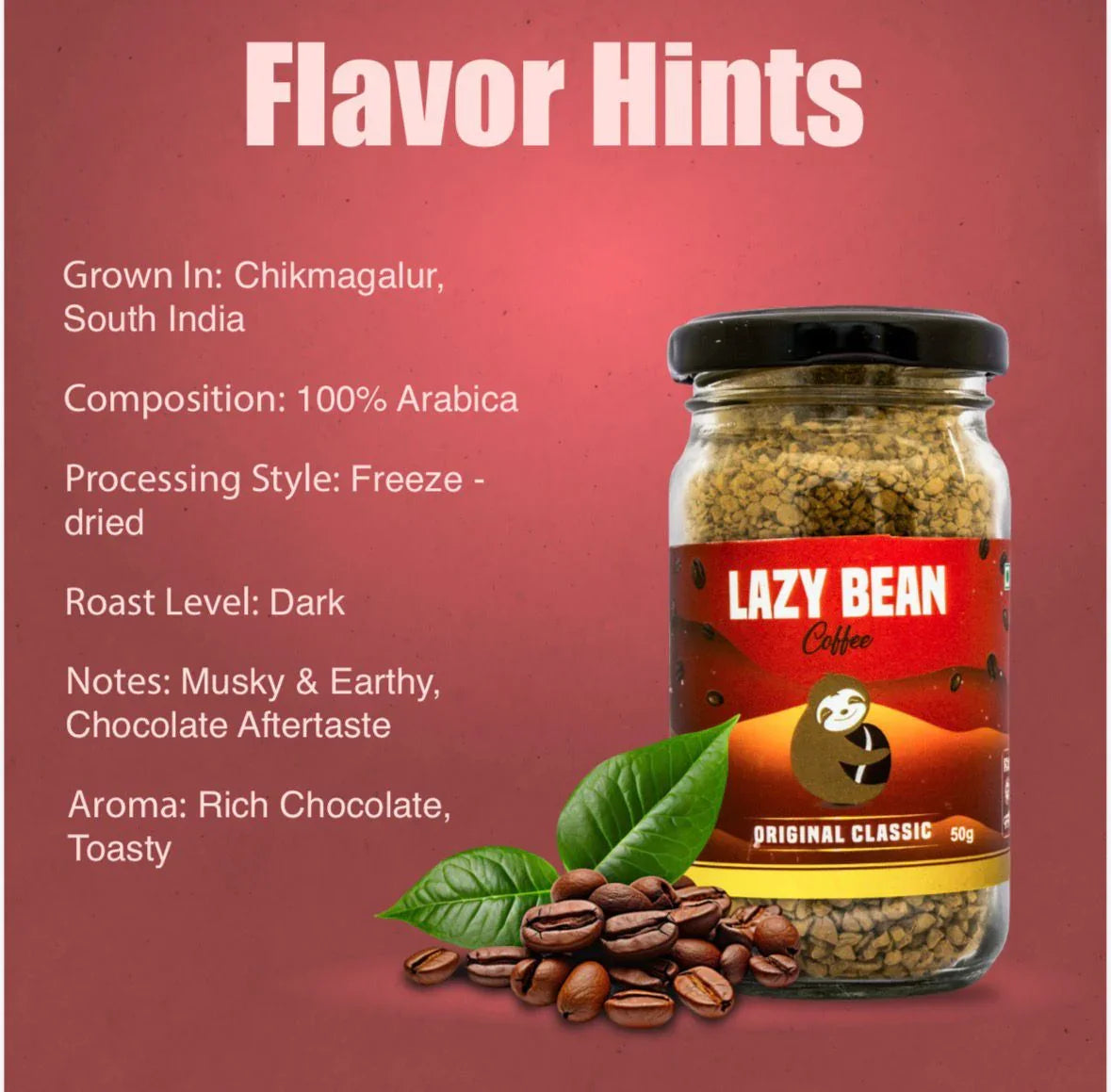 Lazy Bean Original Classic Premium Instant Coffee (50g)