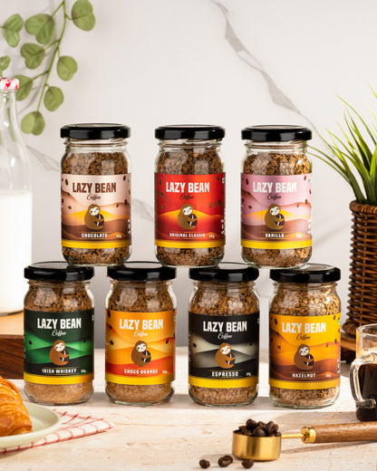 Lazy Bean Grand Festive Coffee Feast Offer – Pack of 7 | FREE Mug Worth ₹249 + Stickers | Limited Time Offer
