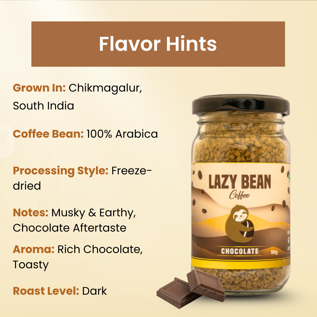 Lazy Bean Chocolate – Flavoured Instant Coffee (50g)