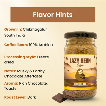 Lazy Bean Chocolate – Flavoured Instant Coffee (50g)