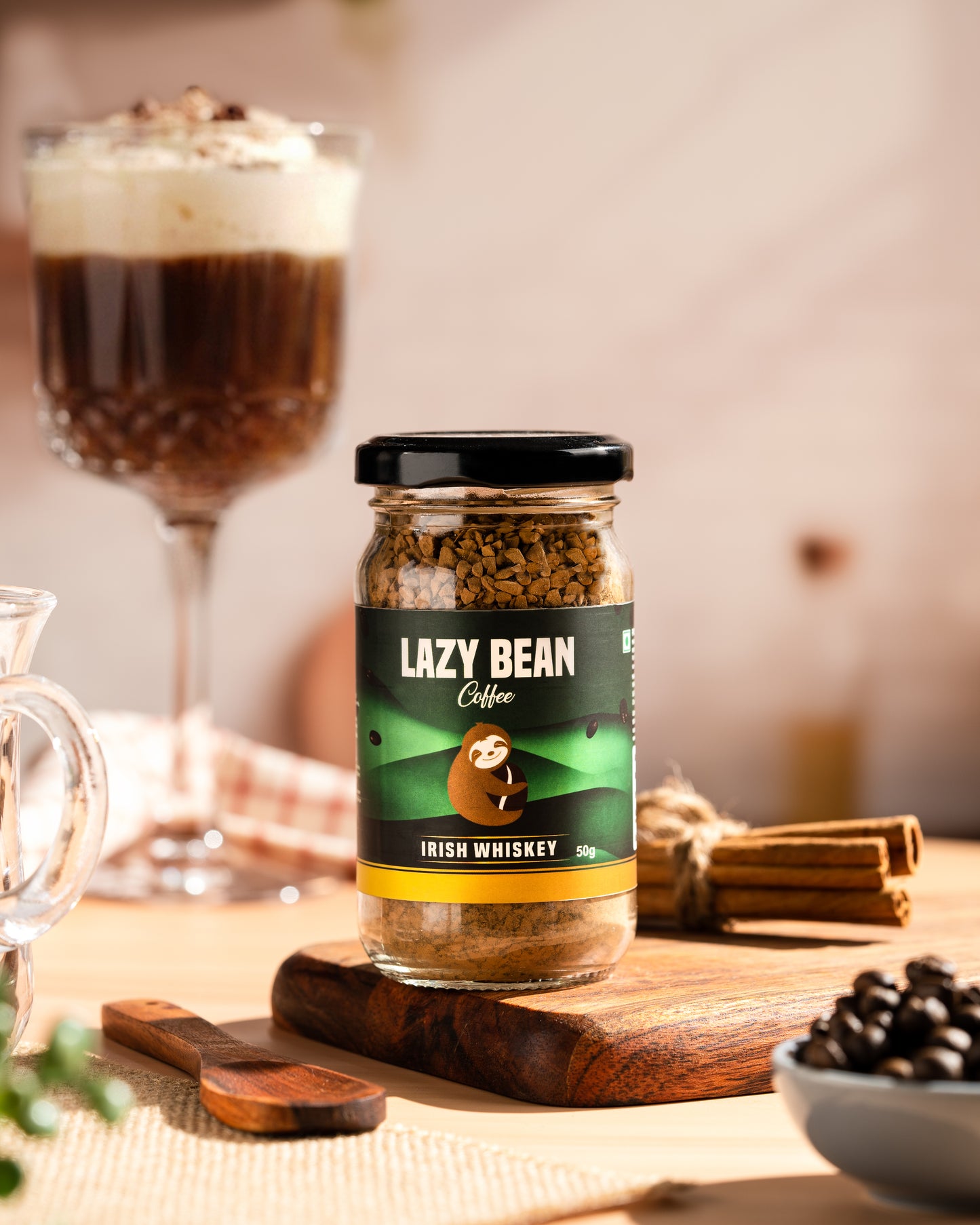 Lazy Bean Irish Whiskey Flavoured Instant Coffee (50g)