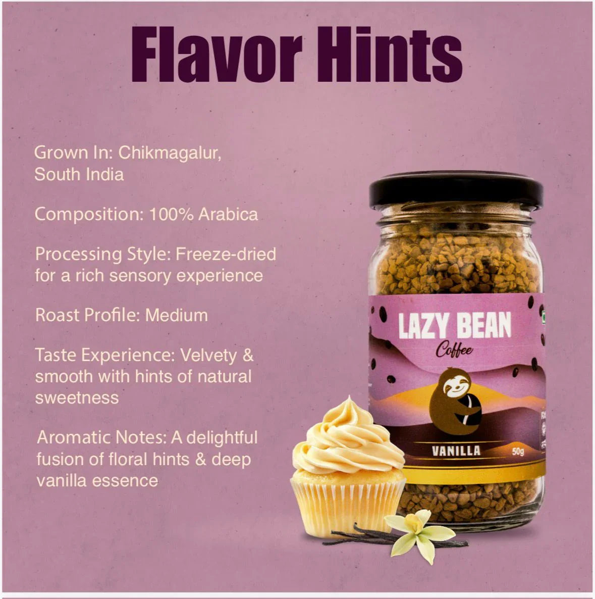 Lazy Bean Vanilla Flavoured Instant Coffee (50g)